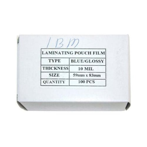 Blue 10mil IBM Data Laminating Pouches - 100pk