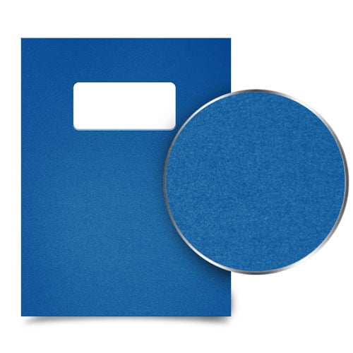 Blue 55mil Sand Poly 8.5" x 11" Covers with Windows - 10sets