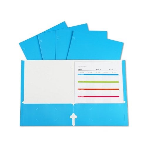 Laminated Paper Two-Pocket Folders with 3-Hole Punch