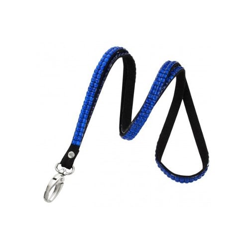 Blue Rhinestone Lanyard With Lobster Claw - 10pk
