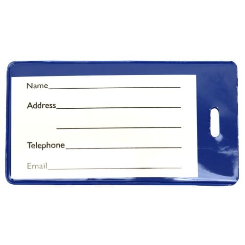 Blue Semi-Rigid Vinyl Luggage Tag Holders - 100pk