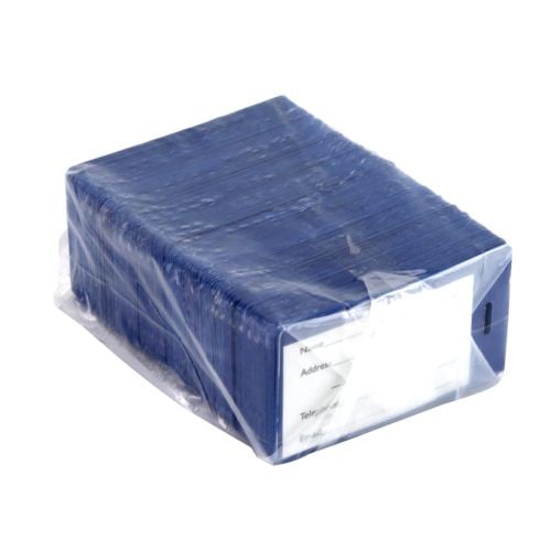 Blue Semi-Rigid Vinyl Luggage Tag Holders - 100pk