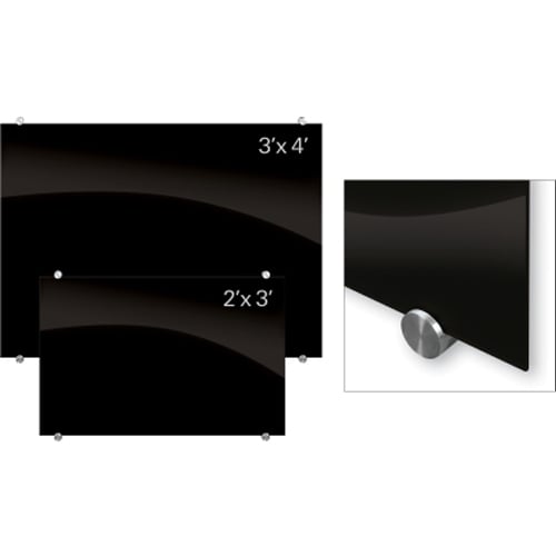 Balt Visionary Black Magnetic Glass Whiteboard