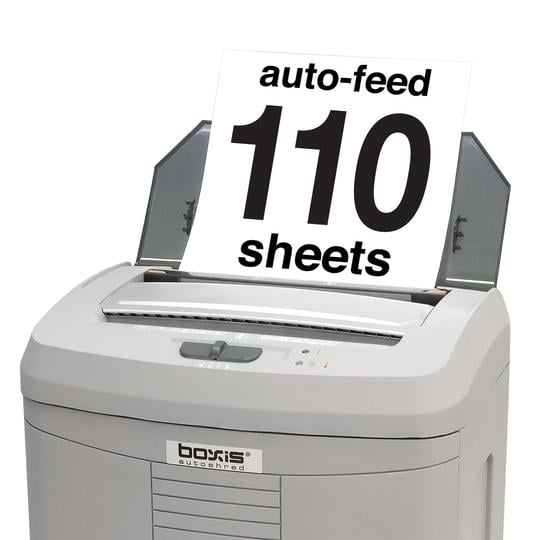 Boxis AF110 AutoShred 110-Sheet Level P-4 Micro-Cut Shredder