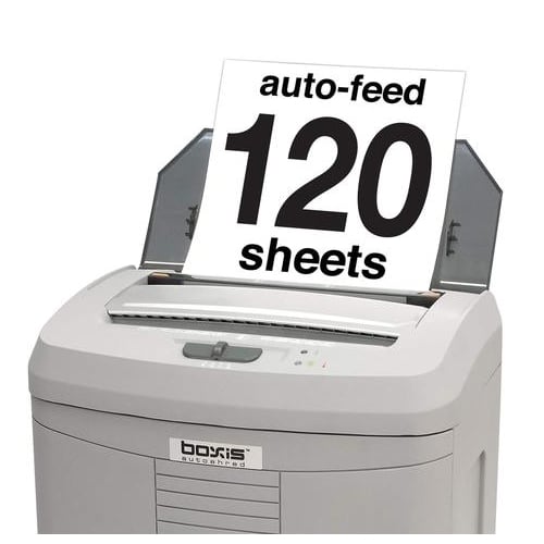 Boxis AF120 AutoShred 120-Sheet Level P-4 Micro-Cut Shredder