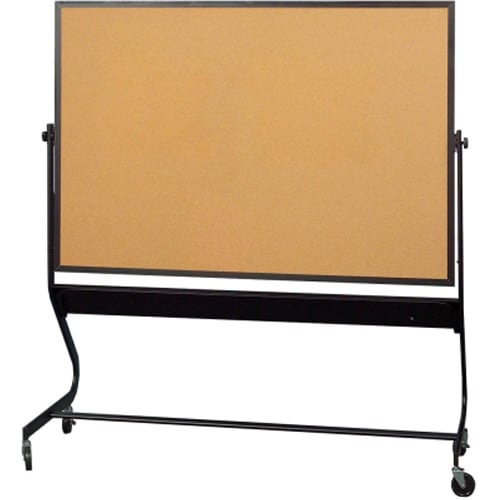 Best-Rite Euro Mobile Reversible Porcelain Whiteboard / Cork Board with Black Frame