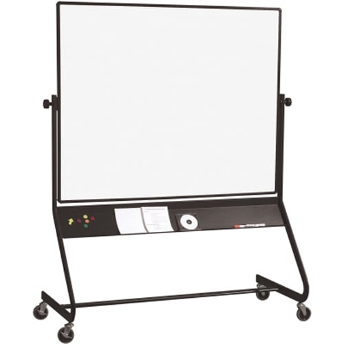 Best-Rite Euro Mobile Reversible Porcelain Whiteboard / Cork Board with Black Frame