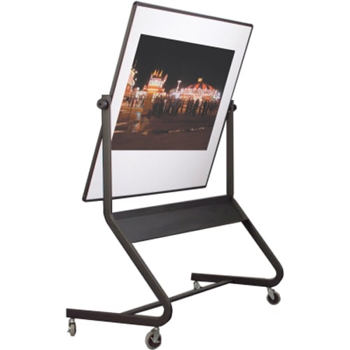 Best-Rite Euro Mobile Reversible Porcelain Whiteboard / Cork Board with Black Frame