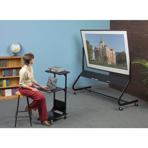 Best-Rite Euro Mobile Reversible Projection Board / Cork Board with Black Frame