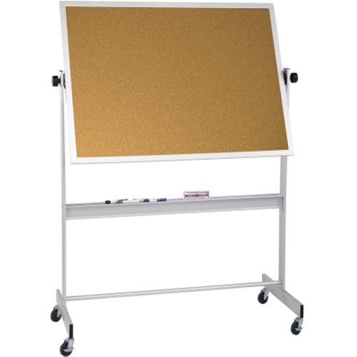 Best-Rite Deluxe Reversible Dura-Rite Whiteboard / Cork Board with Aluminum Frame