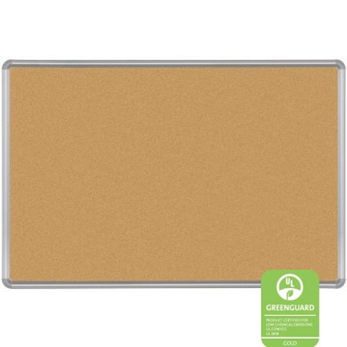 Best-Rite Natural Add-Cork Bulletin Board with Silver Presidential Trim
