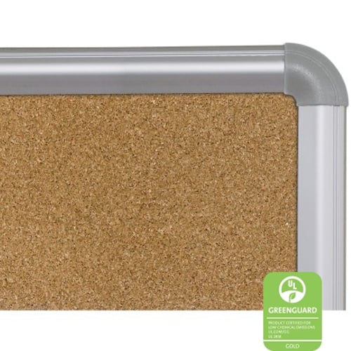 Best-Rite Natural Add-Cork Bulletin Board with Silver Presidential Trim