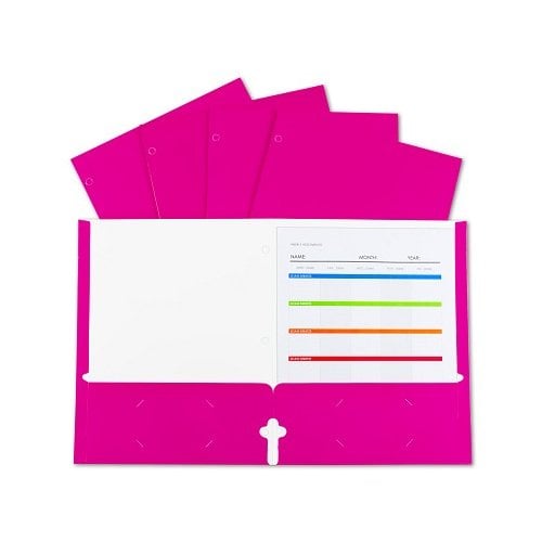 Laminated Paper Two-Pocket Folders with 3-Hole Punch