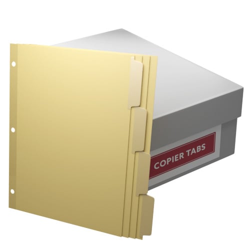 MyBinding 90lb Buff 1/7th Straight Collated Mylar Coated Copier Tabs - 1 Carton