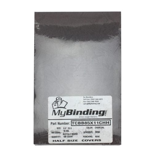 Buffalo Board 10mil Charcoal 5.5" x 8.5" Half Size Covers - 100pk