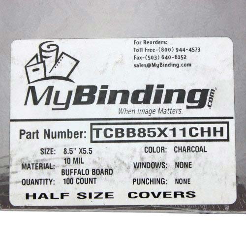 Buffalo Board 10mil Charcoal 5.5" x 8.5" Half Size Covers - 100pk