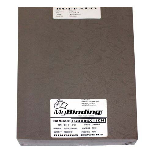 Buffalo Board 10mil Charcoal 8.5" x 11" Covers - 100pk