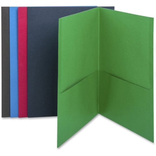 Business Source Assorted Letter Size Two-Pocket Portfolios - 25pk