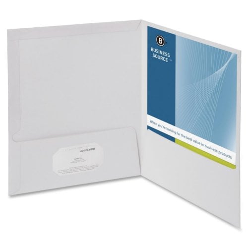 Business Source Letter Size Laminated Two-Pocket Folders - 25pk