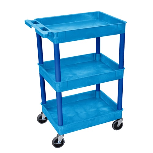 Luxor 36.5" High 3-Shelf Tub Utility Cart