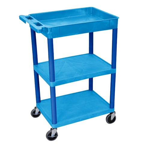 Luxor Top Tub and Middle/Bottom Flat Shelf Utility Cart