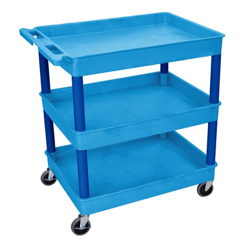 Luxor 3-Shelf Large Tub Utility Cart