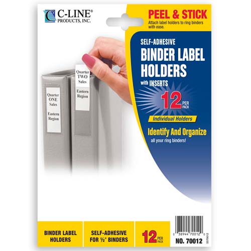 C-Line 1/2" Peel & Stick Binder Labels 12pk - CLI-70012