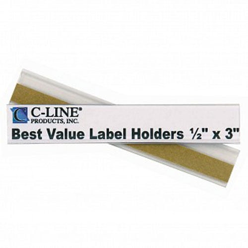 C-Line 1/2" x 3" Best Value Shelf/Bin Label Holders 50pk - CLI-87607