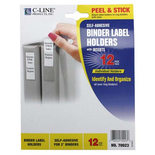 C-Line 1-3/4" x 2-3/4" Self Adhesive Ring Binder Labels 12pk - CLI-70023 - Clearance Sale