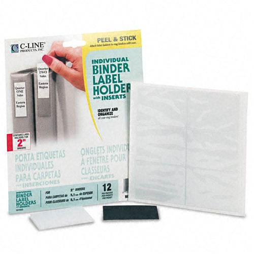 C-Line 1-3/4" x 2-3/4" Self Adhesive Ring Binder Labels 12pk - CLI-70023 - Clearance Sale