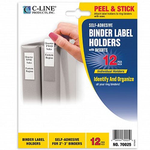 C-Line 1-3/4" x 3-1/4" Self Adhesive Ring Binder Labels 12pk - CLI-70025