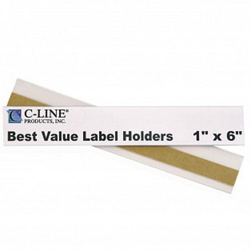 C-Line 1" x 6" Best Value Shelf/Bin Label Holders 50pk - CLI-87627