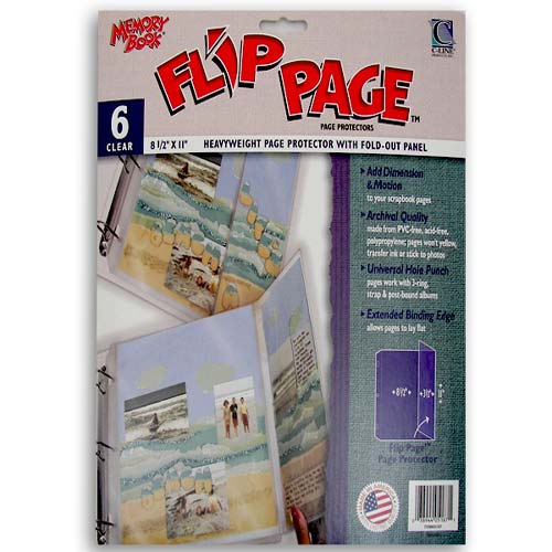C-Line 11" x 8 1/2" Memory Book Flip Page Protector - 6/PK