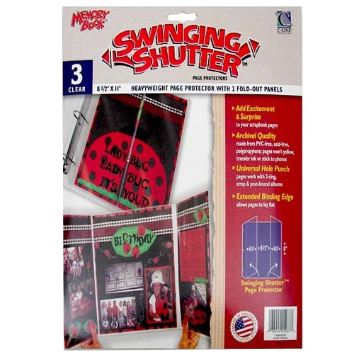 C-Line 11" x 8 1/2" Memory Book Swinging Shutter Page Protectors-3/PK