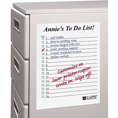C-Line 11" x 8 1/2" Self-Stick Dry Erase Sheets 25pk - CLI-57911 - Clearance Sale