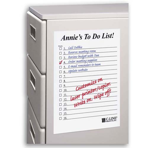 C-Line 11" x 8 1/2" Self-Stick Dry Erase Sheets 3pk - CLI-03911
