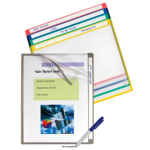C-Line 11" x 8-1/2" Colored Project Folders with Write-On Tab 10pk - CLI-62190