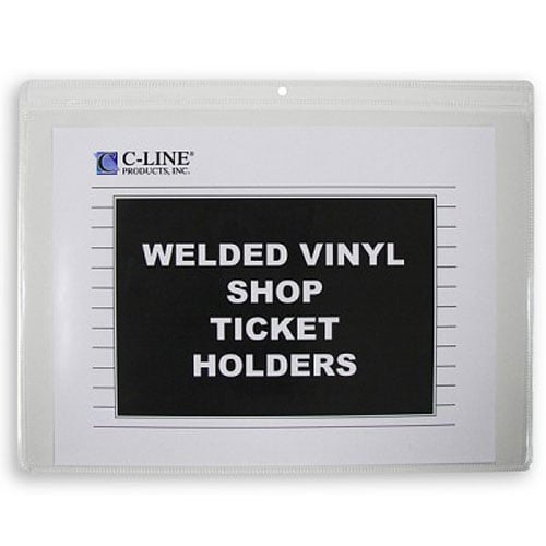 C-Line 12" x 9" Welded Vinyl Shop Ticket Holders 50pk - CLI-80129