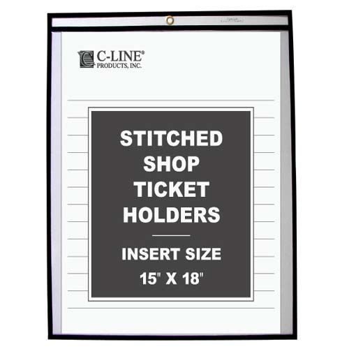 C-Line 15" x 18" Stitched Shop Ticket Holders 25pk - CLI-46158