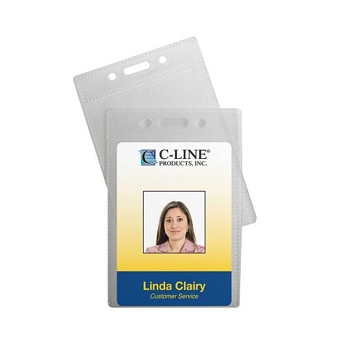 C-Line 2-1/2" x 3-1/2" Vertical ID Badge Holders 12pk - CLI-89723