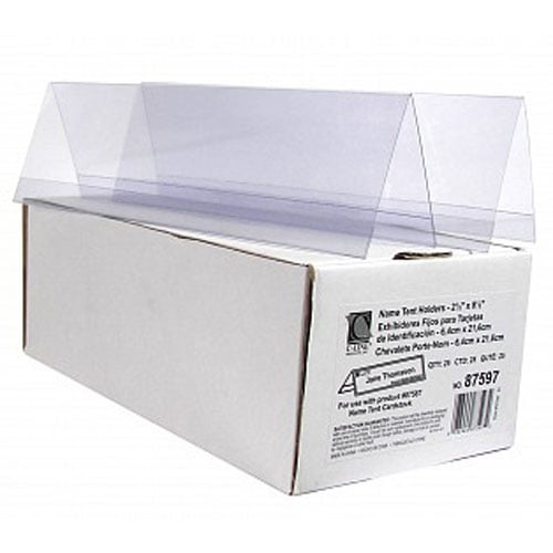 C-Line 2-1/2" x 8-1/2" Heavyweight Rigid Plastic Name Tent Holder 25pk - CLI-87597