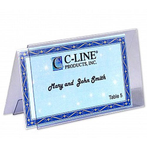 C-Line 2" x 3 1/2" Rigid Heavyweight Plastic Name Tent Holder 40pk - CLI-87537