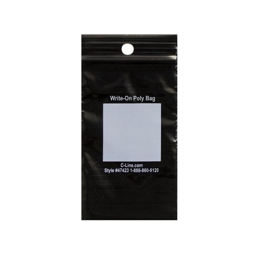 C-line Write-On Reclosable Black PolyBags