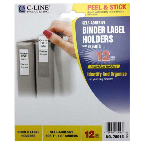 C-Line 3/4" x 2-1/2" Self Adhesive Ring Binder Labels 12pk - CLI-70013 - Clearance Sale