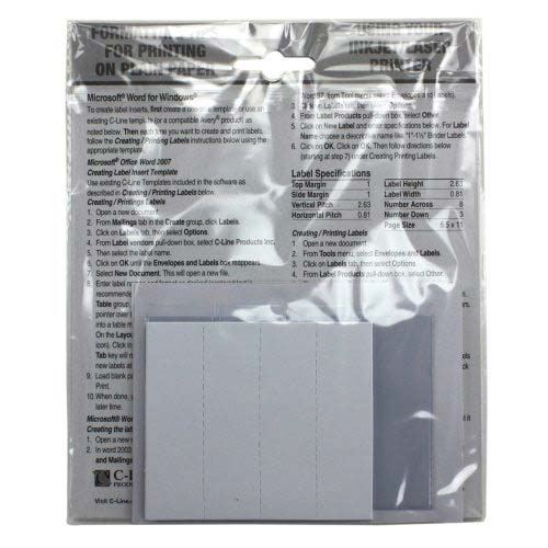 C-Line 3/4" x 2-1/2" Self Adhesive Ring Binder Labels 12pk - CLI-70013 - Clearance Sale