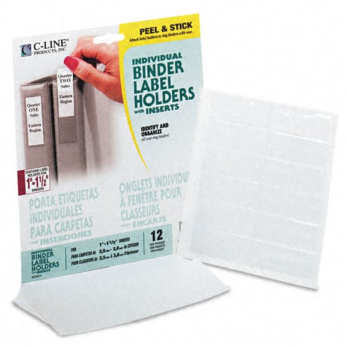 C-Line 3/4" x 2-1/2" Self Adhesive Ring Binder Labels 12pk - CLI-70013 - Clearance Sale
