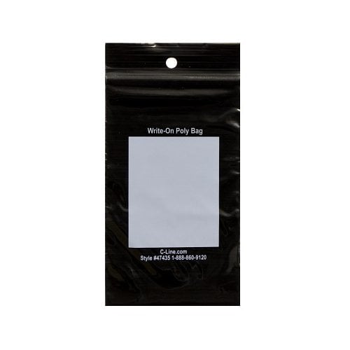 C-line Write-On Reclosable Black PolyBags