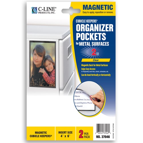 C-Line 4" x 6" Cubicle Keepers for Metal Surfaces - 2/PK