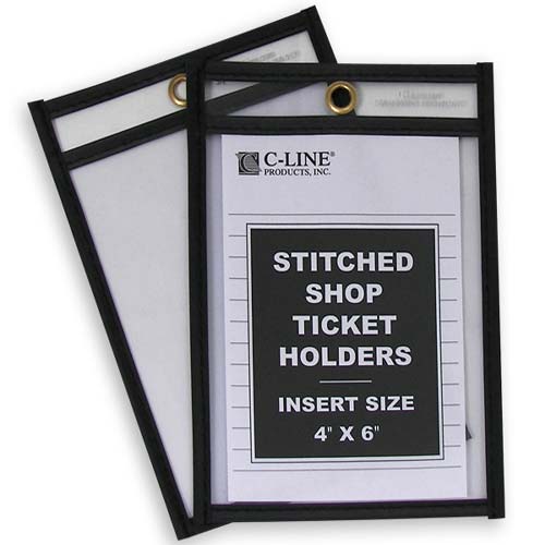 C-Line 4" x 6" Stitched Shop Ticket Holders 25pk - CLI-46046