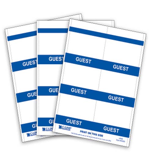 C-Line 4 x 3" Guest Inkjet/Laser Printer Badge Inserts - 240/BX